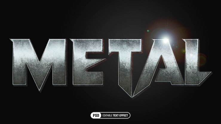 PSD grunge-metall-text-effekt