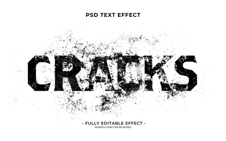 PSD grunge rusty text effect