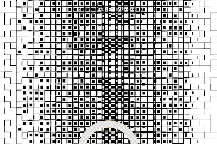 PSD grunge con textura negra y blanca en un fondo transparente