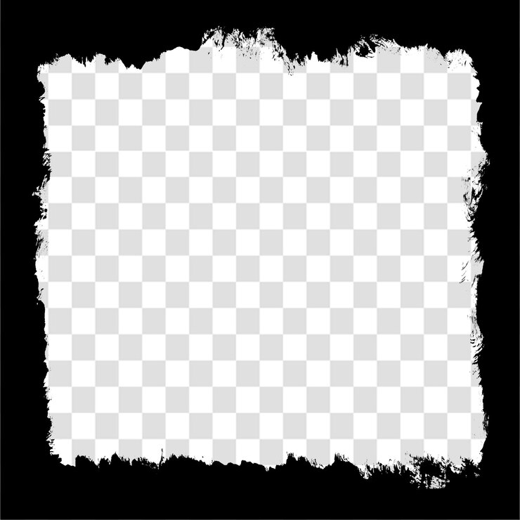 Grunge Texture Overlay Border para proyectos web y pósteres aislados en un fondo transparente