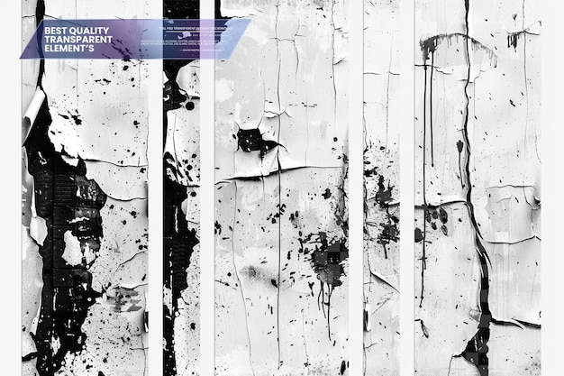 Grunge Urban Backgrounds Set Texture Vector con superposición de polvo en un fondo transparente