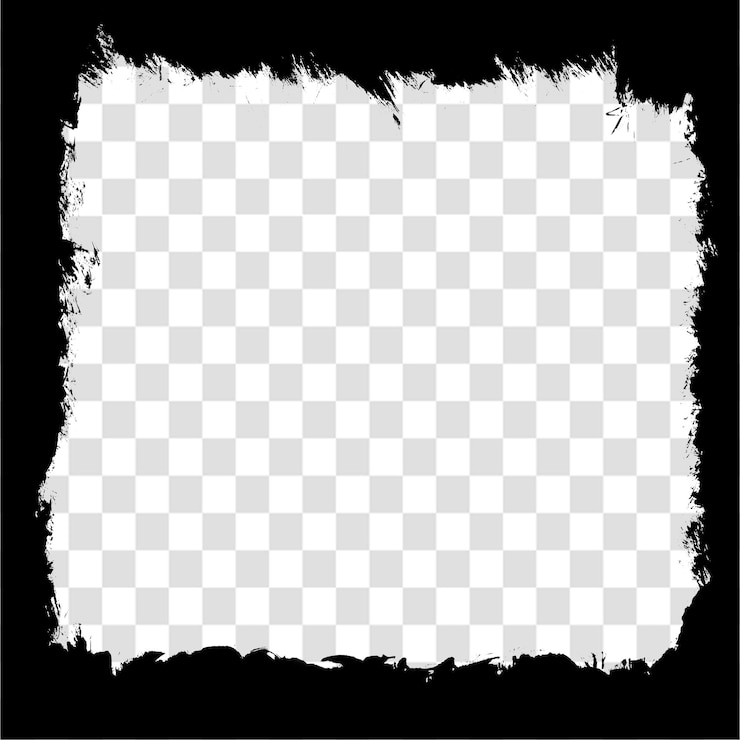 PSD grunge vertical frame border pour les projets de scrapbook ou de mise en page isolés sur un fond transparent