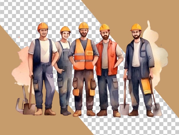 PSD grupo 3d de trabajadores concepto del día de los trabajadores