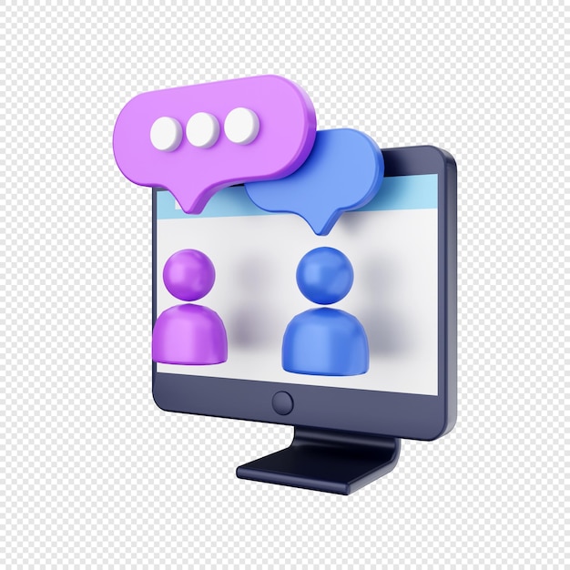 grupo de bate-papo da função do computador 3d