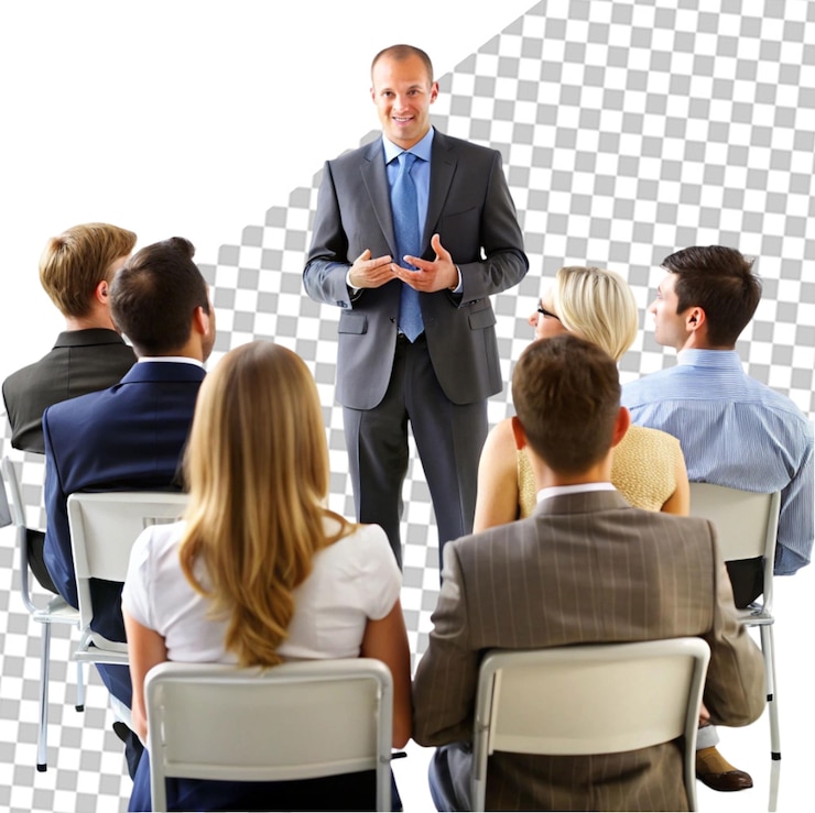 PSD grupo de formación de negocios de oficina joven