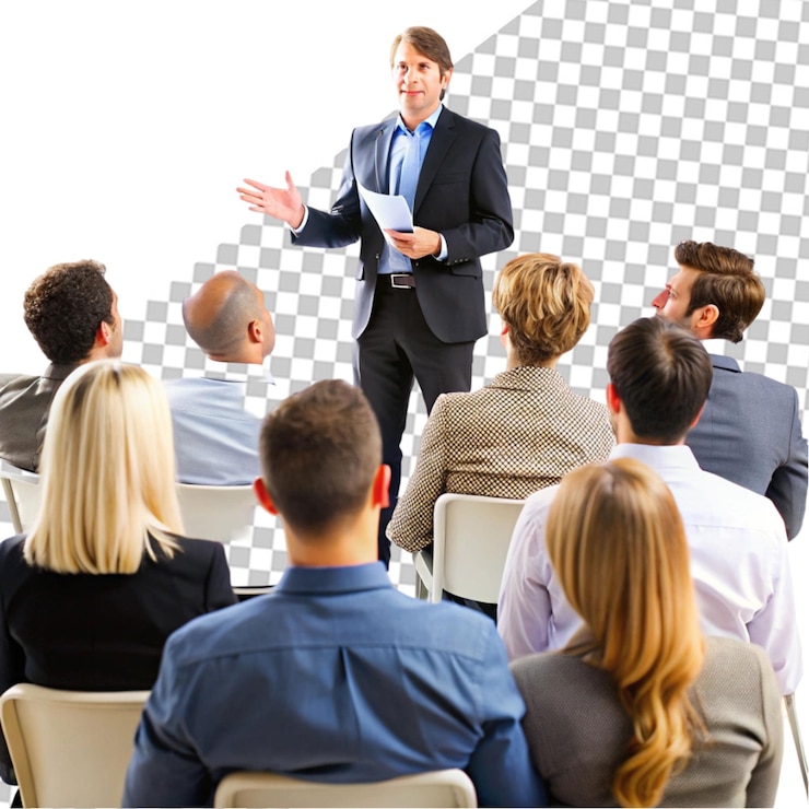 PSD grupo de formación de negocios de oficina joven