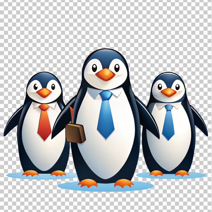 PSD un grupo de lindos pingüinos