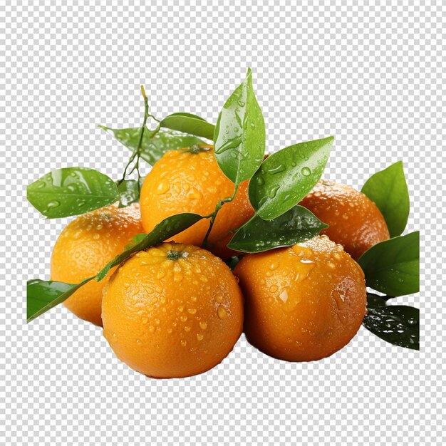PSD un grupo de mandarina fresca aislado sobre fondo blanco.