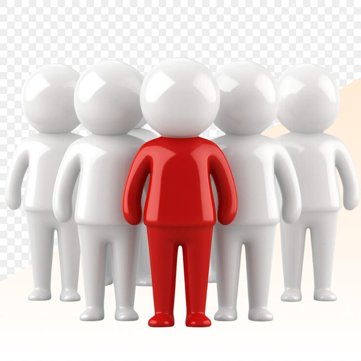 PSD un grupo de personas de pie frente a un grupo de personas con uno de pie delante de ellos