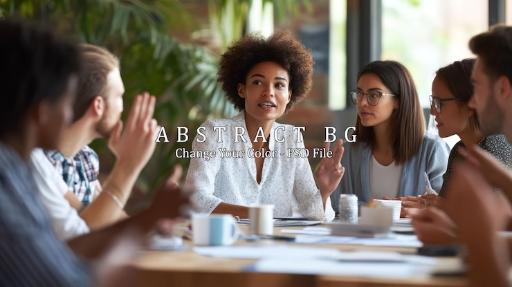 PSD grupo de personas que tienen una reunión
