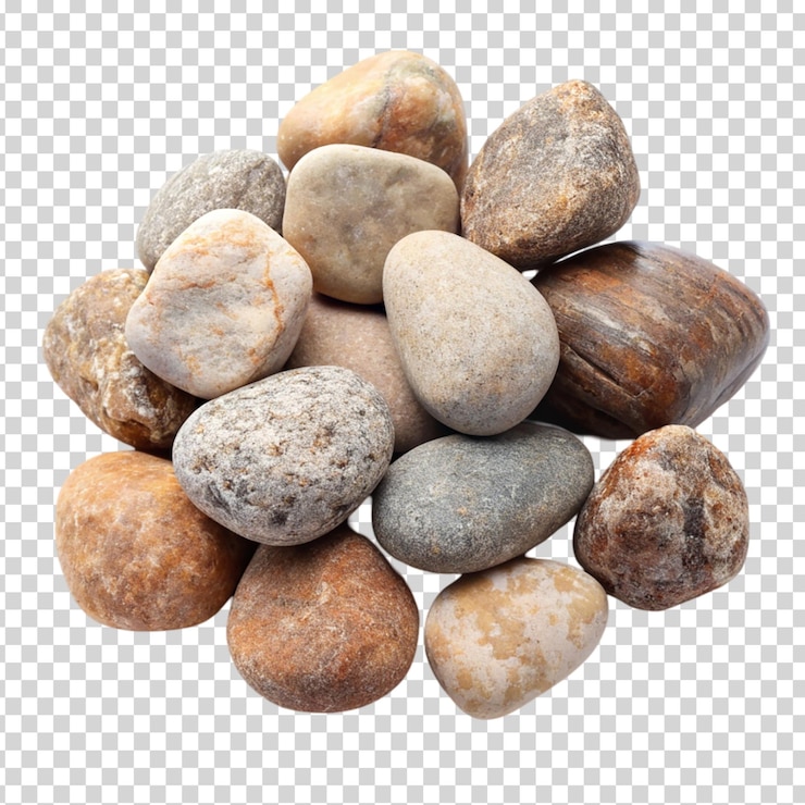 PSD un grupo de rocas en un círculo sobre un fondo transparente