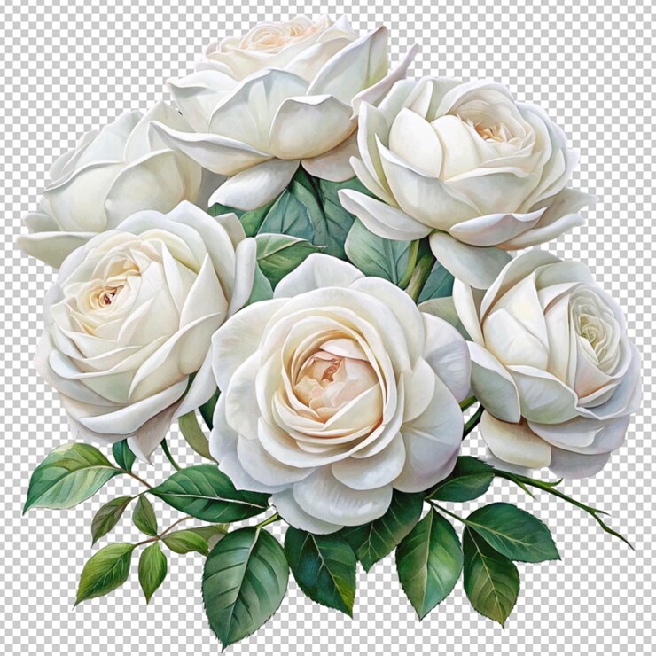 PSD un grupo de rosas blancas