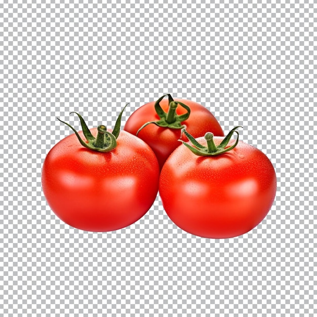 Un grupo de tomates aislado sobre fondo transparente