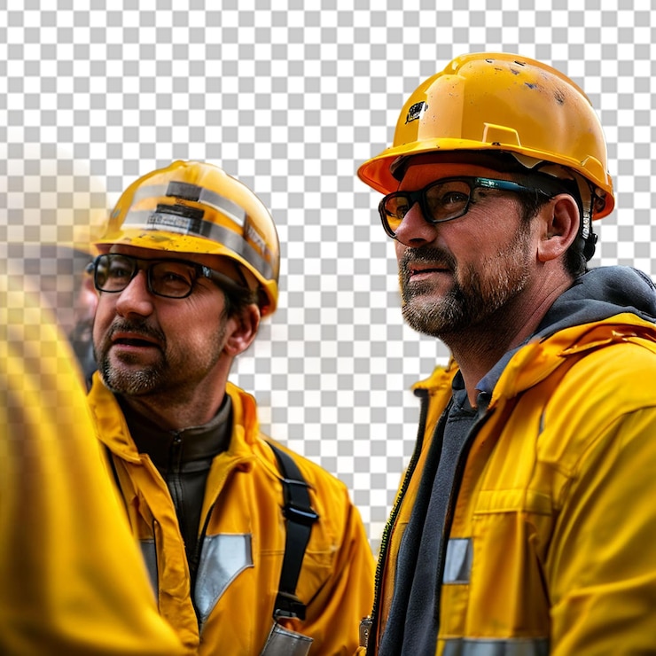 PSD grupo de trabajadores en una planta de aluminio