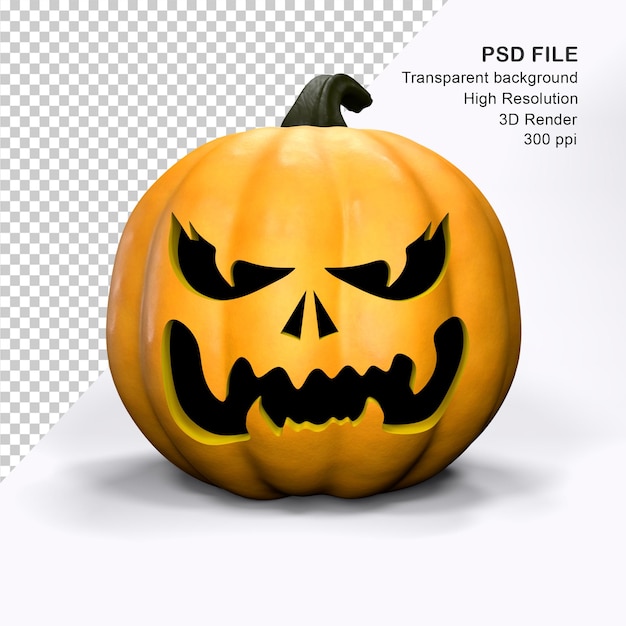 Gruseliger Halloween-Kürbis 3D-Rendering