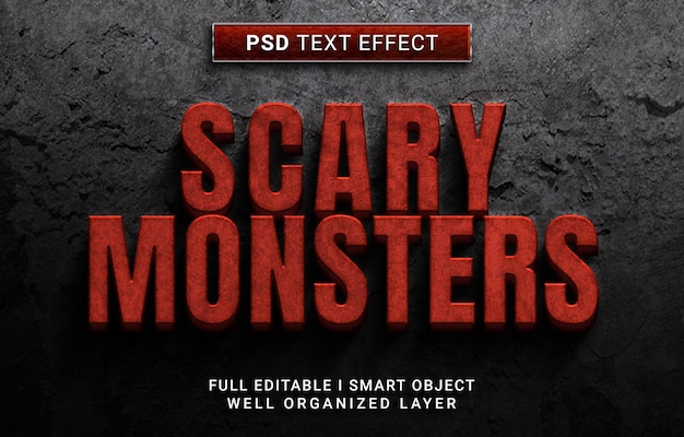 PSD gruseliger monster-texteffekt