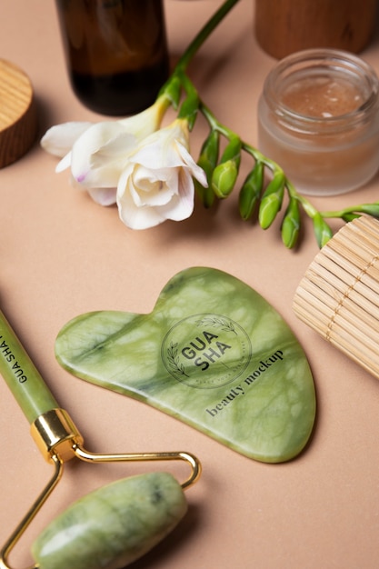 Gua sha und blume des hohen winkels