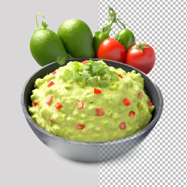 Guacamole isolato su sfondo trasparente