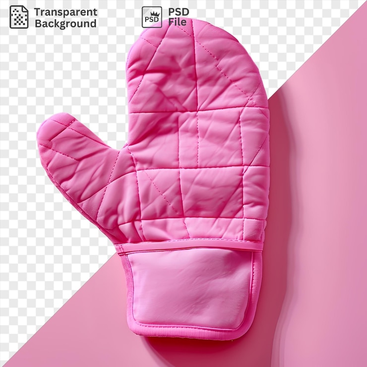 PSD guante de horno sobre un fondo rosado