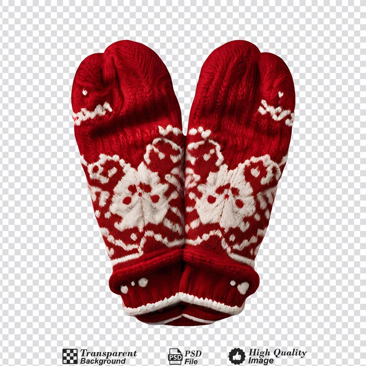 PSD guantes aislados sobre un fondo transparente