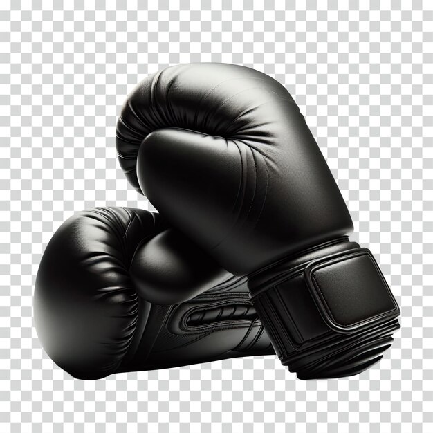 Guantes de boxeo negros fondo transparente