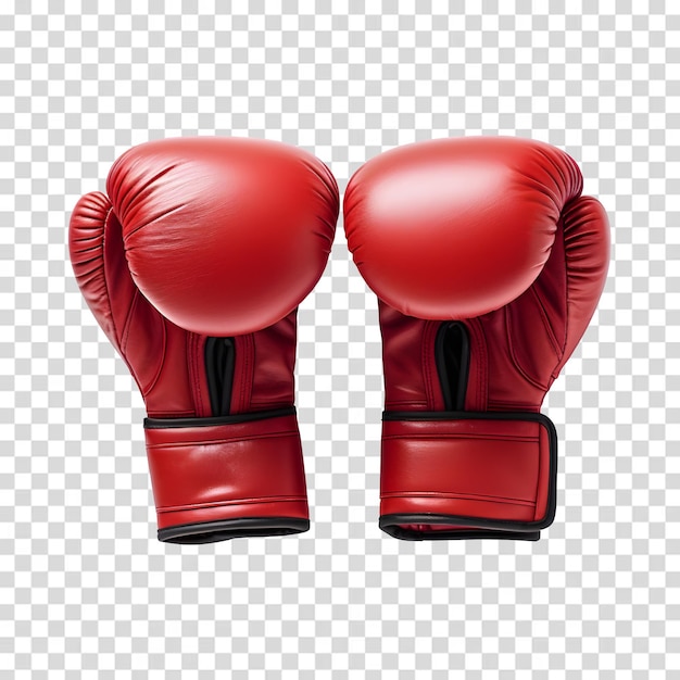 PSD guantes de boxeo rojos sobre un fondo transparente