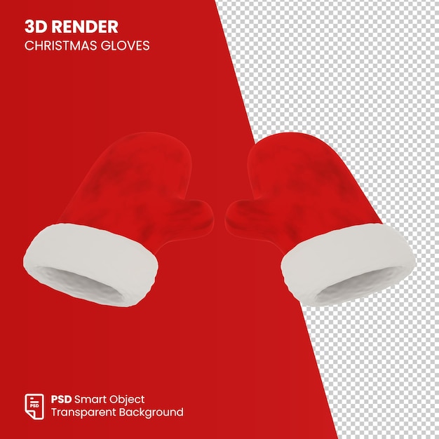 PSD guantes de navidad 3d render