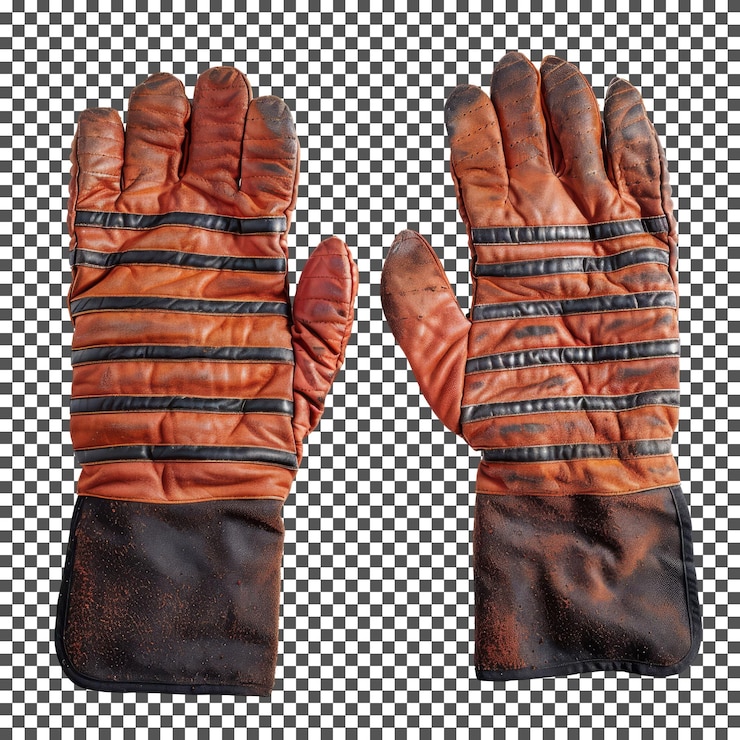 PSD guantes de parrilla de invierno aislados sobre un fondo transparente