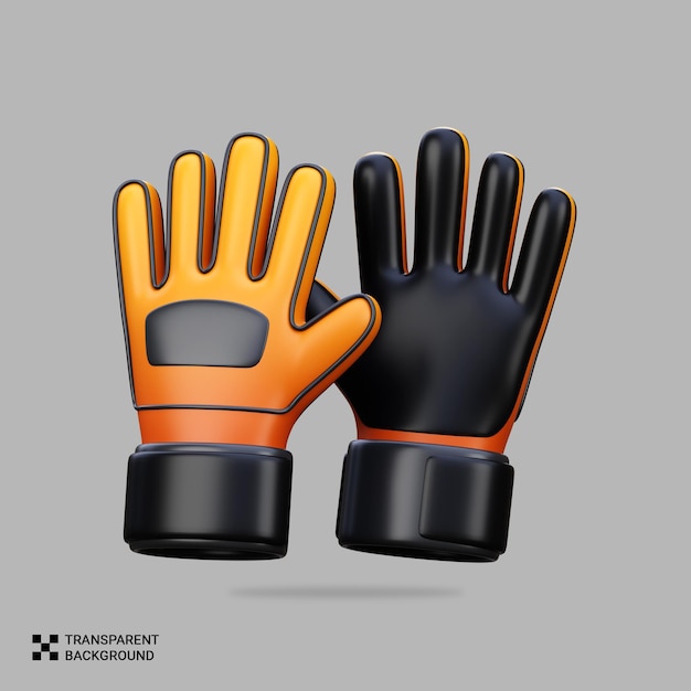 Los guantes de portero de PSD en 3D