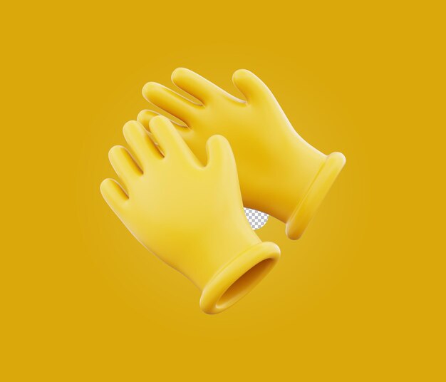 Guantes de seguridad para el cuidado de la salud Símbolo médico Ilustración 3D