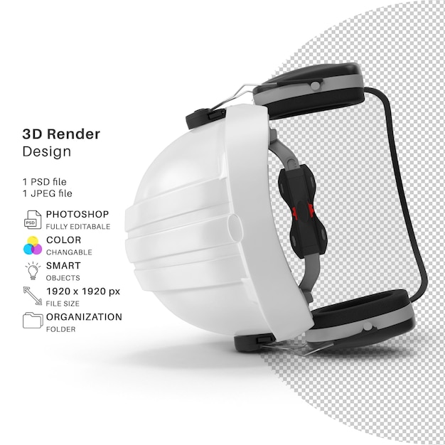 PSD guantes de trabajo y casco de trabajo modelado 3d archivo psd casco de trabajo realista