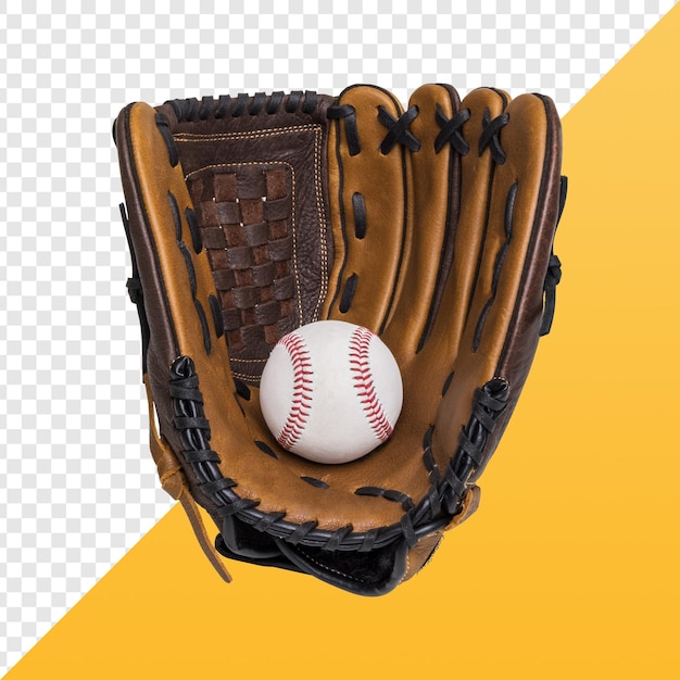 guanto da baseball con una palla bianca