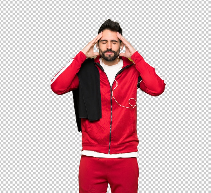PSD guapo deportista infeliz y frustrado con algo.