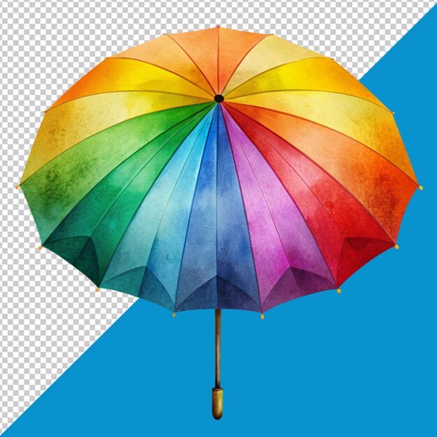 PSD guarda-chuva colorida em fundo transparente