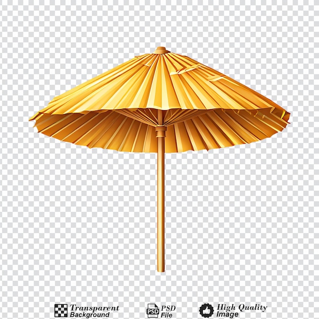 PSD guarda-chuva de palha de praia isolado em fundo transparente