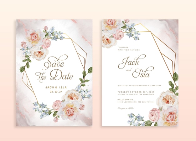 Guarda la invitación con una elegante rosa de primavera