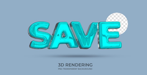Guardar estilo de texto Representación 3d fondo transparente