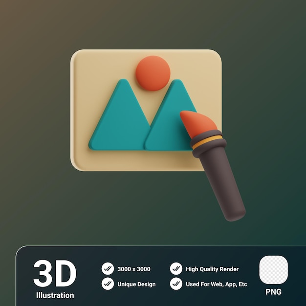 Guardería Objeto Dibujar Dolor Ilustración 3D