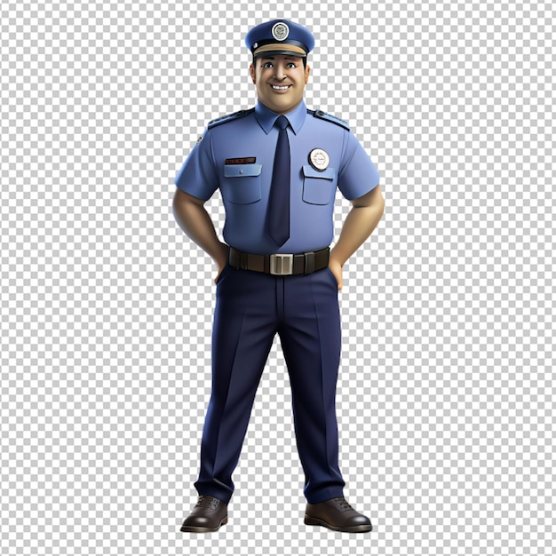 PSD un guardia de seguridad en 3d sobre un fondo transparente.