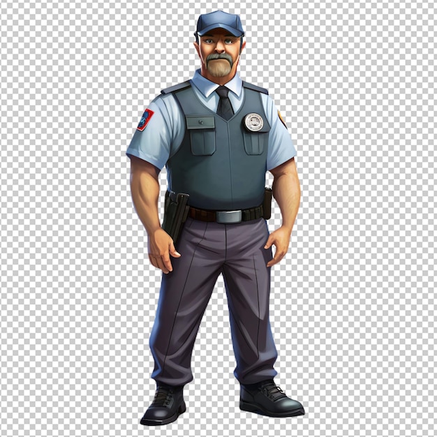 PSD un guardia de seguridad en 3d sobre un fondo transparente.