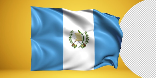 PSD guatemala agitant le drapeau réaliste isolé sur transparent png