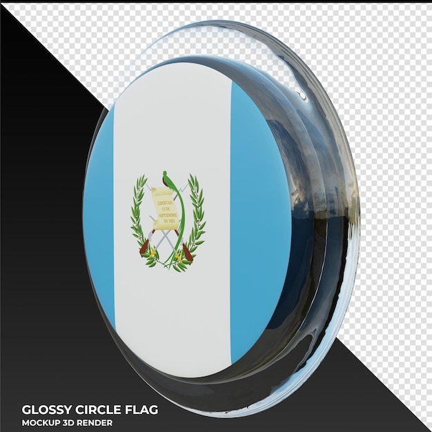 PSD guatemala0002 bandeira de círculo brilhante texturizado 3d realista