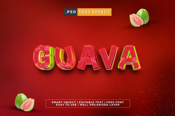 PSD guava 3d text effect