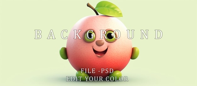 PSD guava fruit süßes zeichentrickfilm