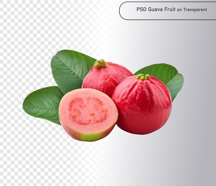 PSD guava rosa psd e png isolata sullo strato alfa