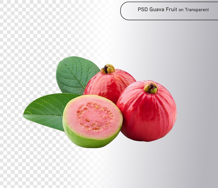 PSD guava rosa psd e png isolata sullo strato alfa