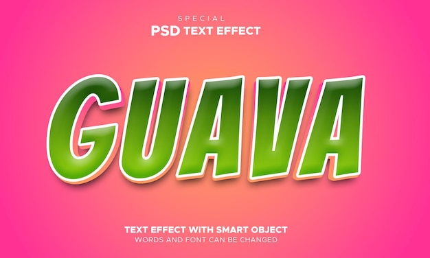 Guava texteffekt bearbeitbares smart-objekt