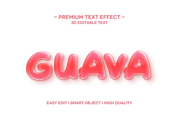 Guave 3d textstil effekt textvorlage