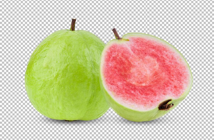 PSD guave-frucht isoliert auf alpha-schicht