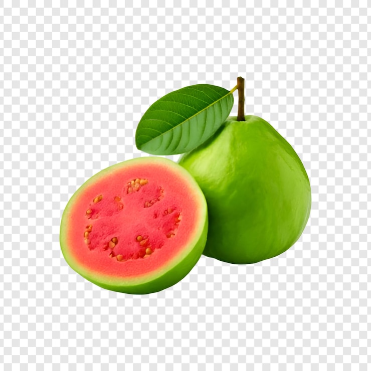 PSD la guayaba fresca con carne rosada es una fruta tropical y saludable